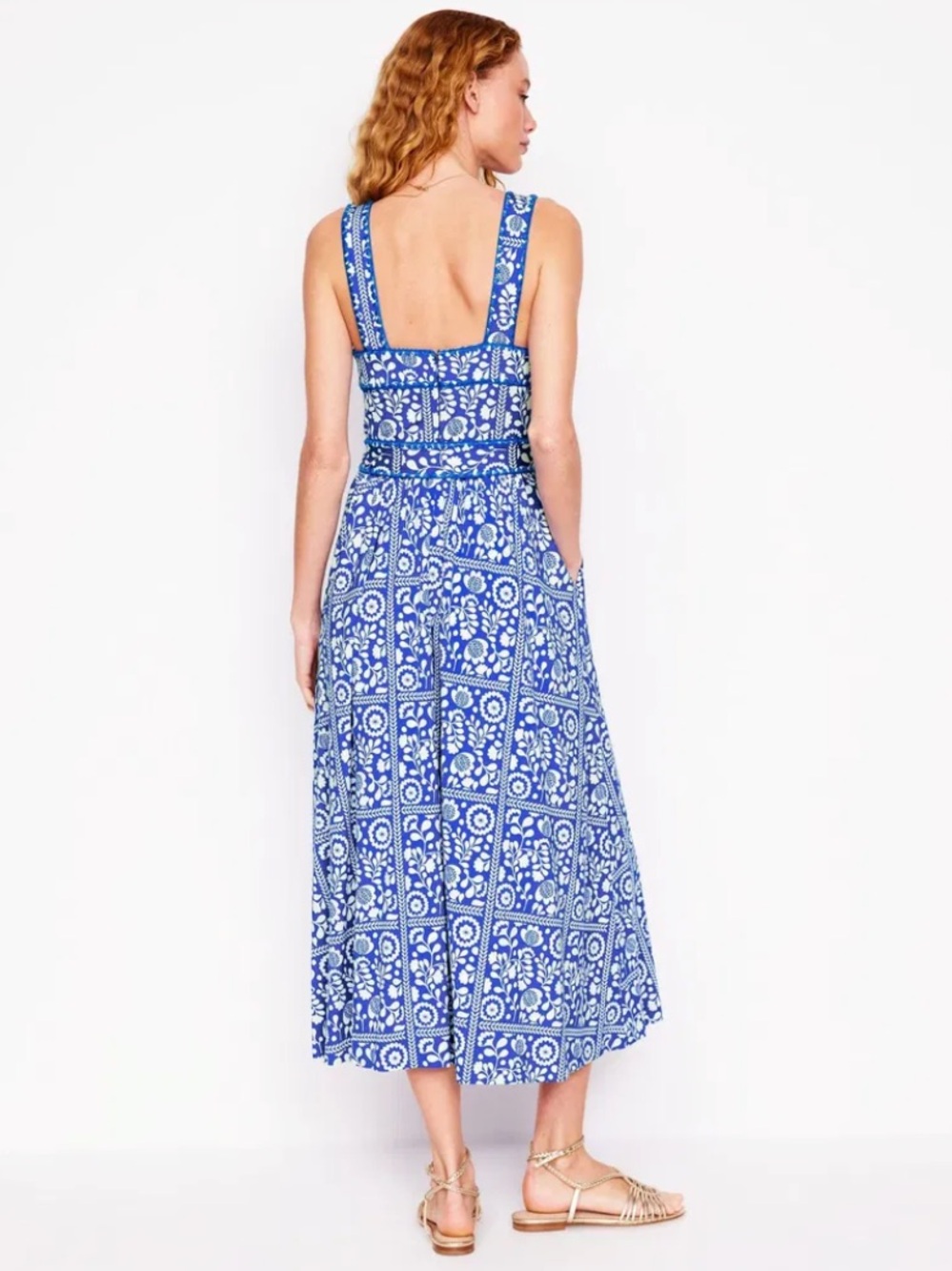 Boden Square Neck Seam Midi Dress - Picture 3 of 7